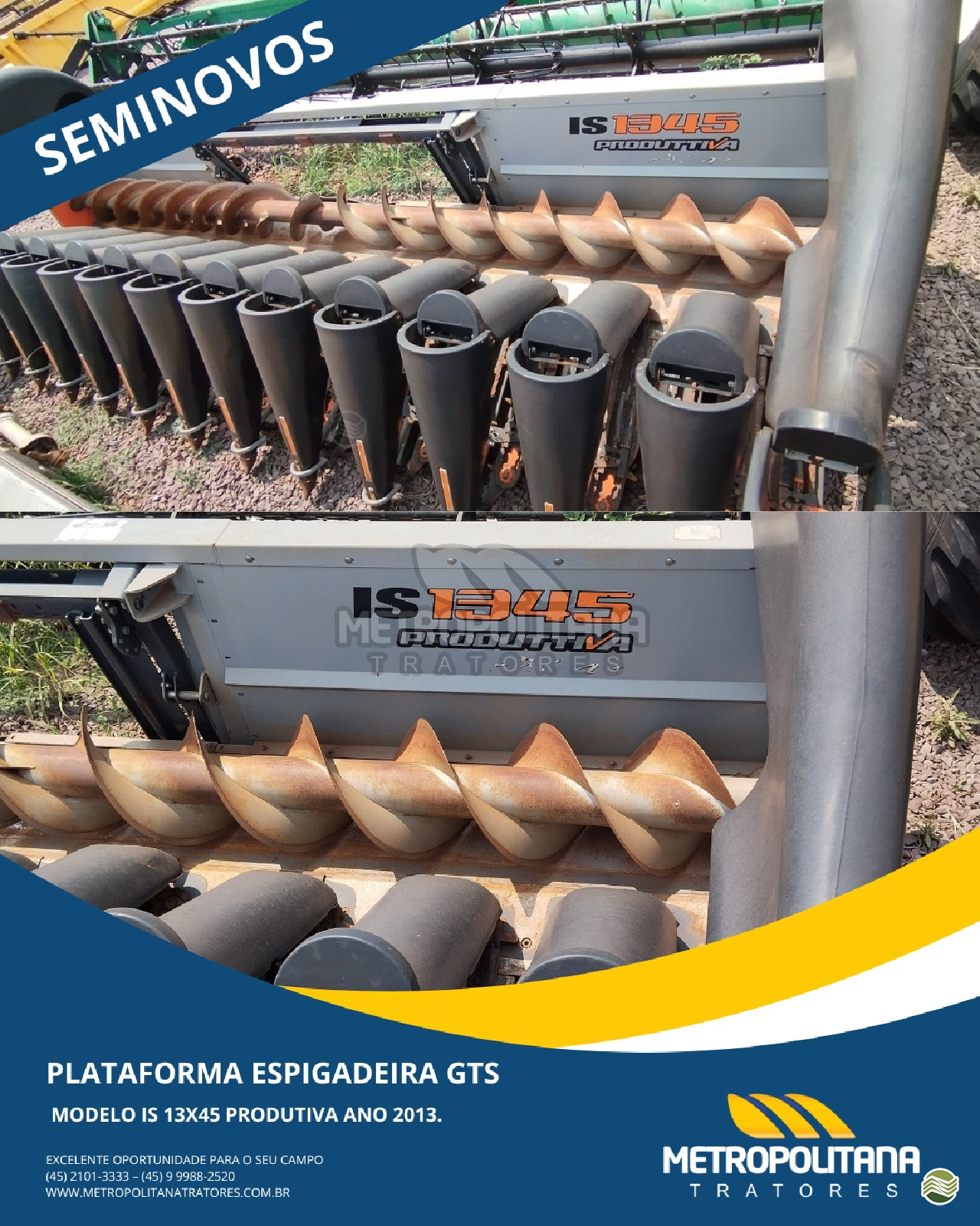 PLATAFORMA COLHEITADEIRA GTS PRODUTTIVA 1345 Metropolitana Tratores - New Holland CASCAVEL PARANÁ PR